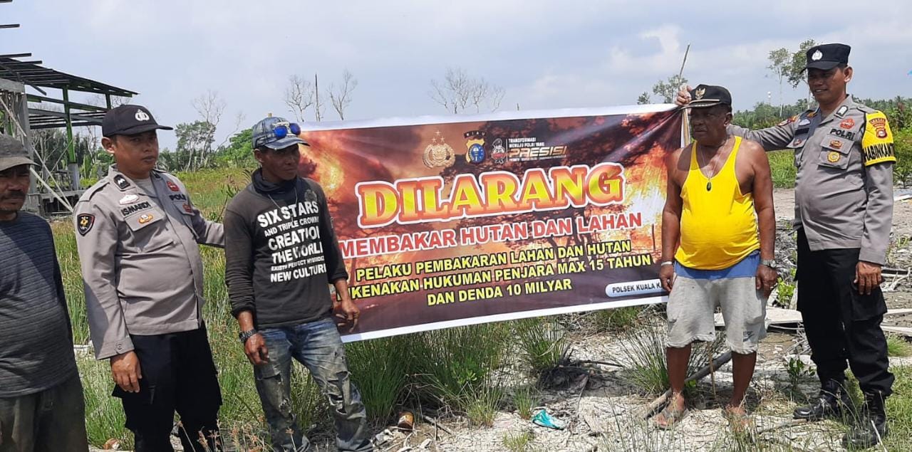 Cegah Karhutla, Polsek Kuala Kampar  Sosialisasi Larangan Membakar