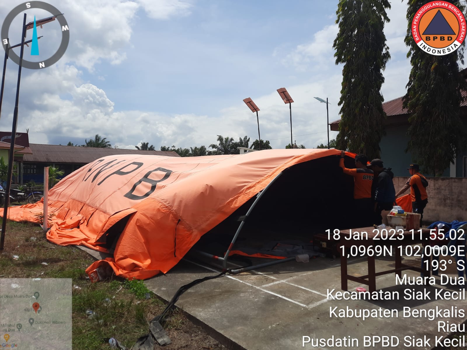 BPBD Bengkalis Bongkar Posko Darurat dan Pulangkan Pengungsi Korban Banjir di Siak kecil