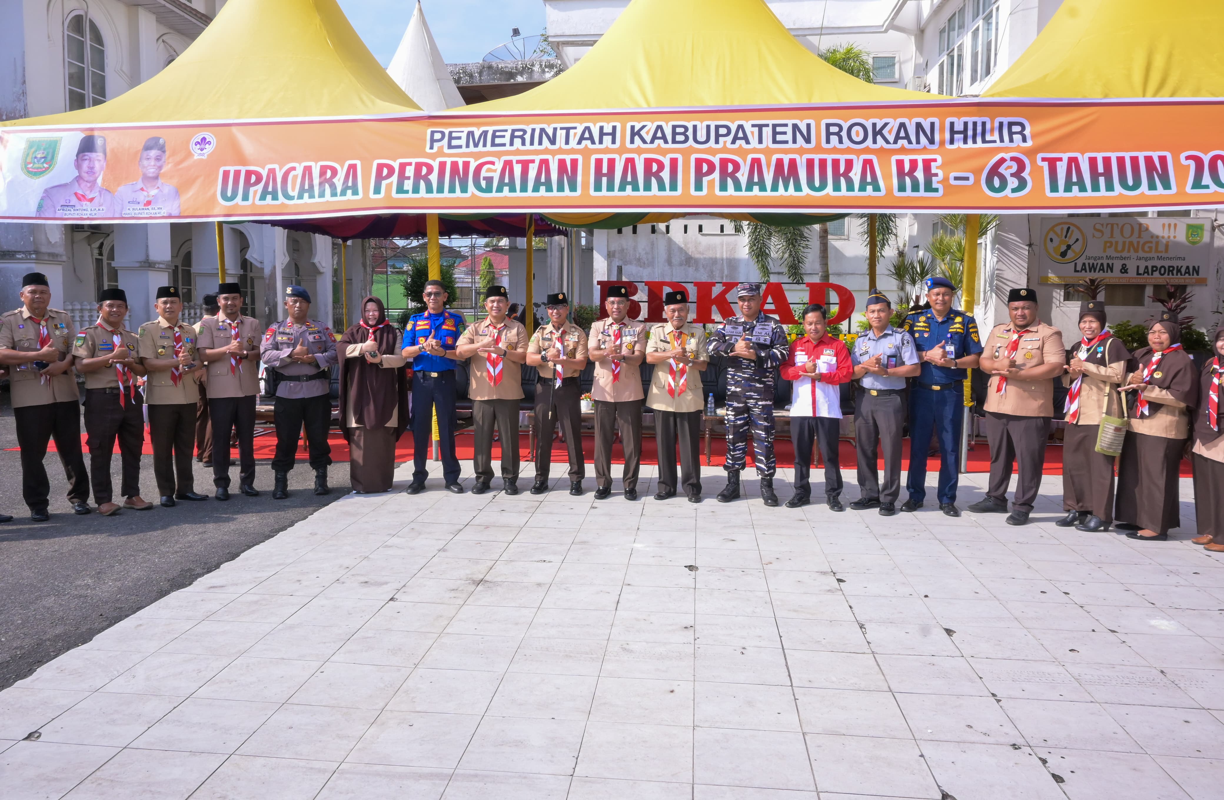 Sekda Rohil Pimpin Upacara Peringatan Hari Pramuka ke-63 Tahun 2024