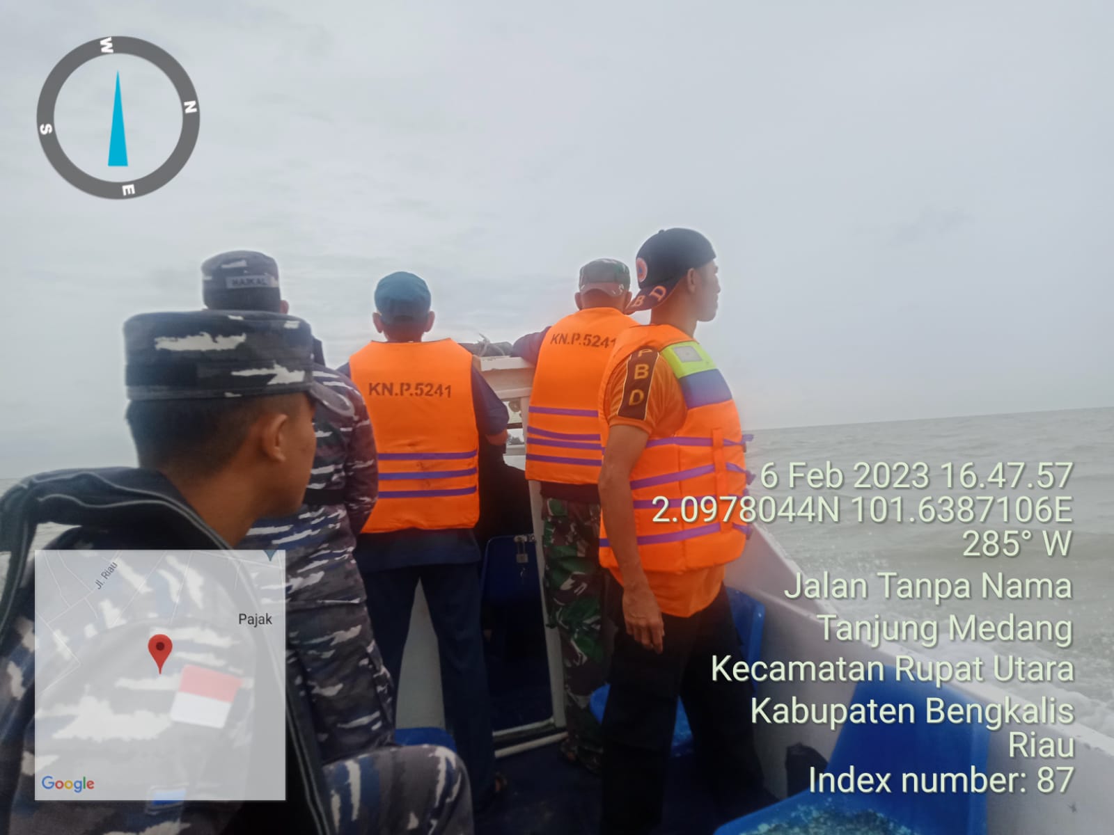 BPBD Rupat Utara Bersama Unsur Terkait Lakukan Pencarian Penyisiran  Korban Tenggelam di Pulau Beting Aceh