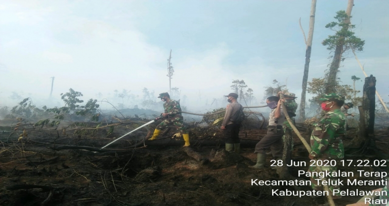 Karhutla Desa Merbau Tinggal Pendinginan