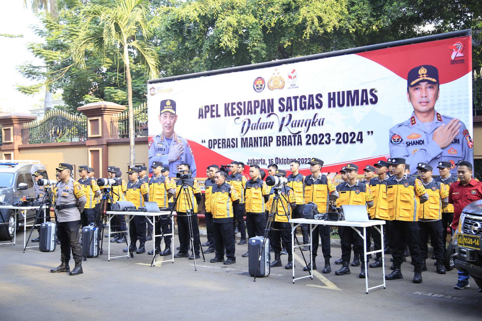 Polri Gelar Pasukan Kesiapan Satgas Humas Dalam Pengamanan Pemilu 2024