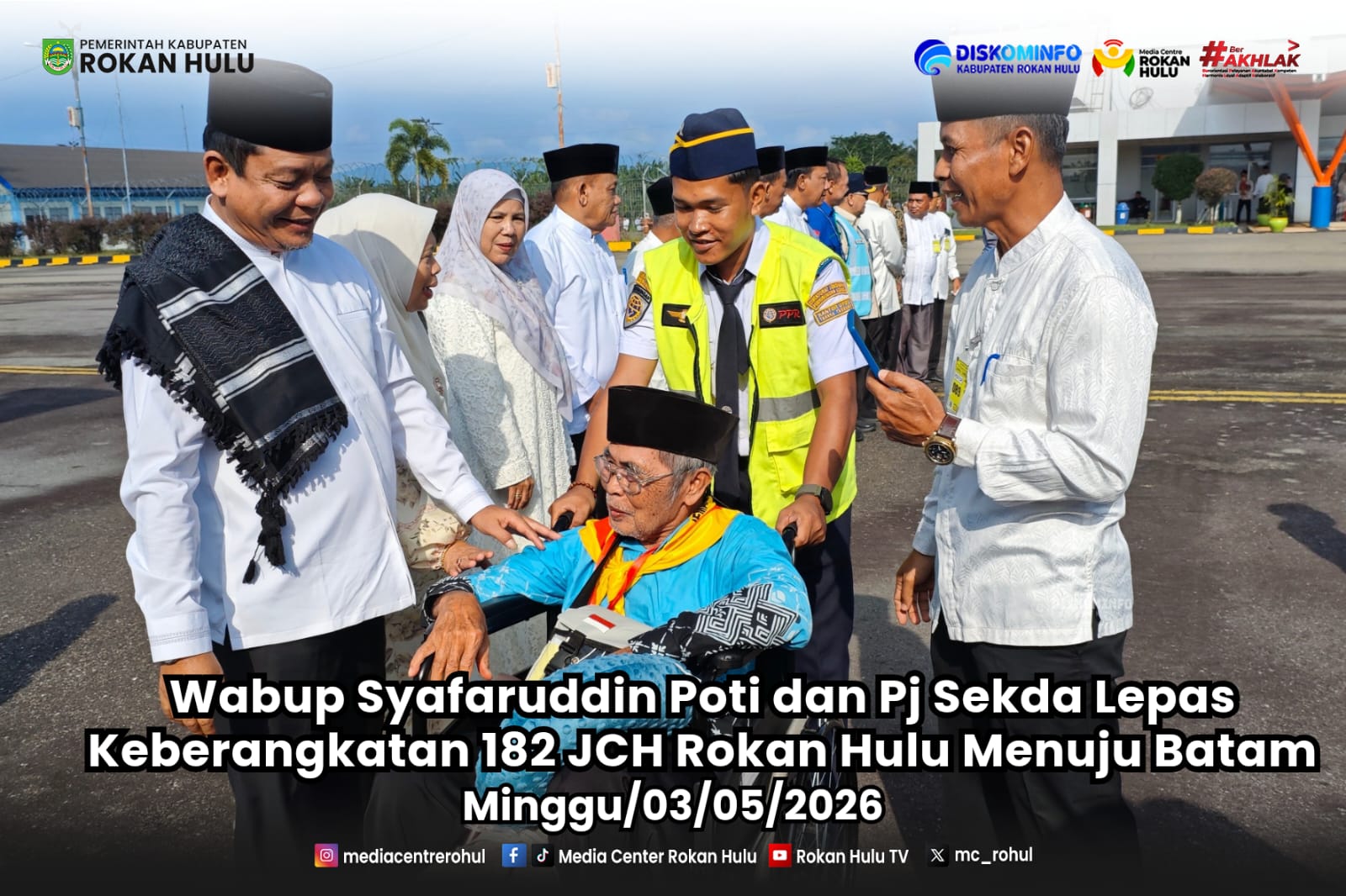 Wabup Rohul dan Pj Sekda Lepas Keberangkatan 182 JCH Menuju Batam