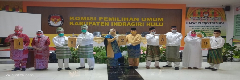 Pencabutan Nomor Lima Paslon Bupati / Wakil Bupati Inhu Berjalan Lancar