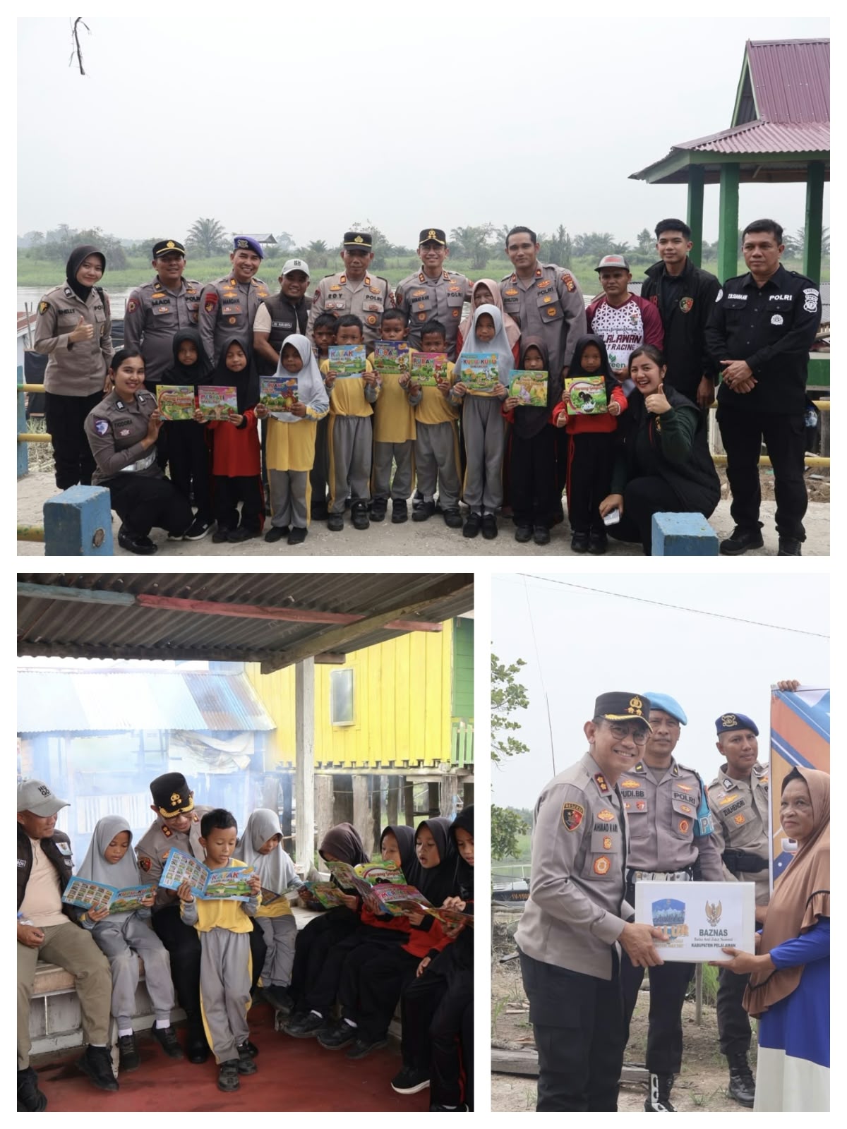 Tak Ada Sekat Sungai, Kapolres Pelalawan Jemput Akses Pendidikan dan Perlinsos untuk Warga Kuala Terusan