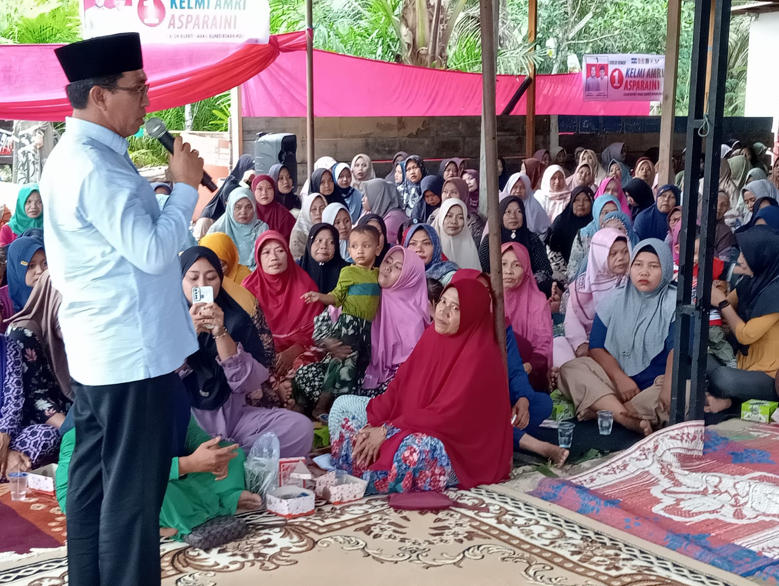 Ratusan Warga Pasir Agung Nyatakan Dukungan Kepada Pasangan Cabup dan Cawabup Nomor Satu di Rohul