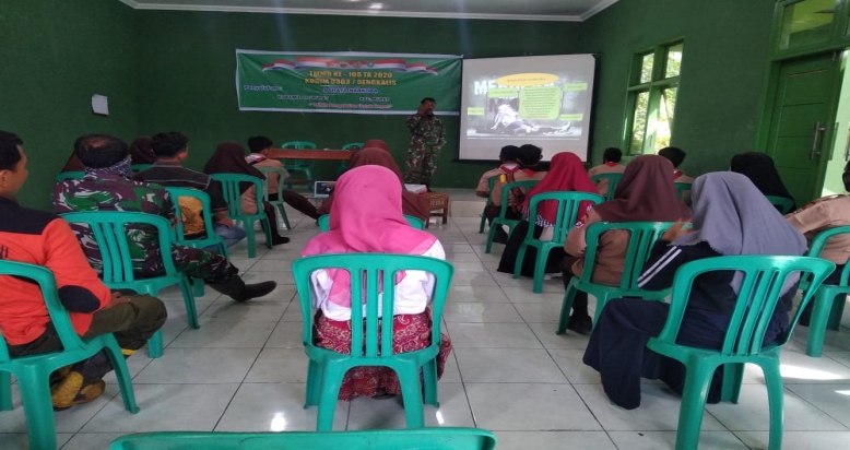 Warga Rupat Mendapat Penyuluhan Narkotika Program TMMD Ke 108 Kodim 0303/Bengkalis