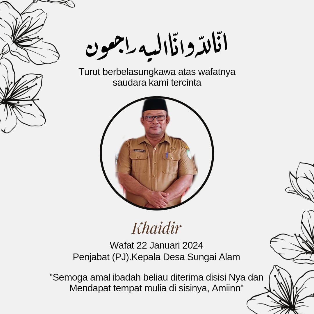 Bupati Kasmarni Belasungkawa Atas Wafatnya Pj Kades Sungai Alam