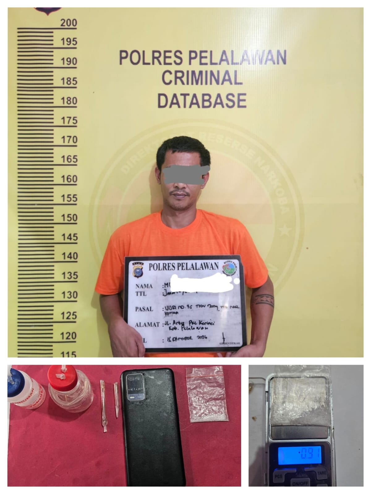 Berawal dari Laporan Warga, Satresnarkoba Polres Pelalawan Bongkar Dugaan Penyalahgunaan Sabu