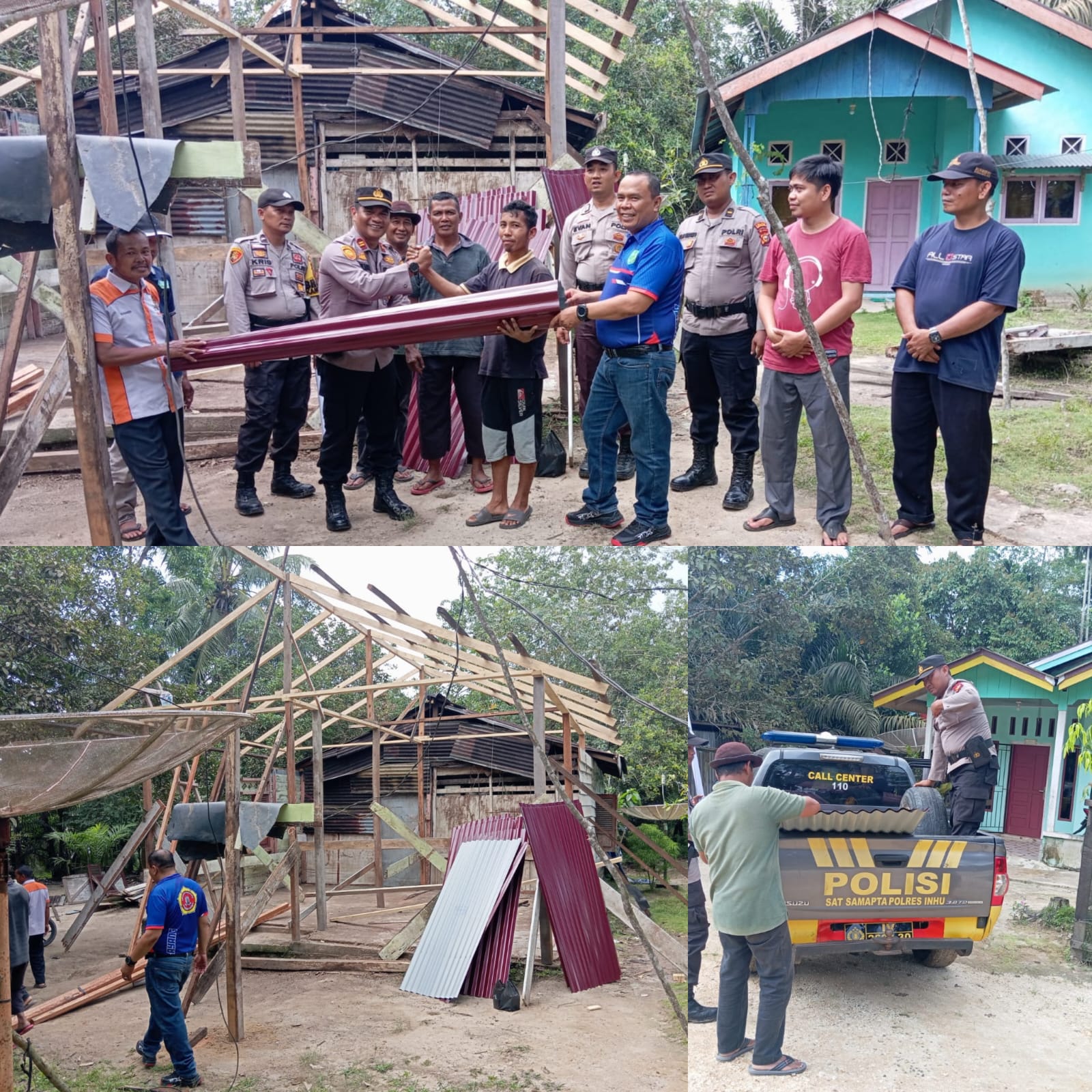 Inisiatif Polsek Kelayang  Peduli Bantu Perbaikan Rumah