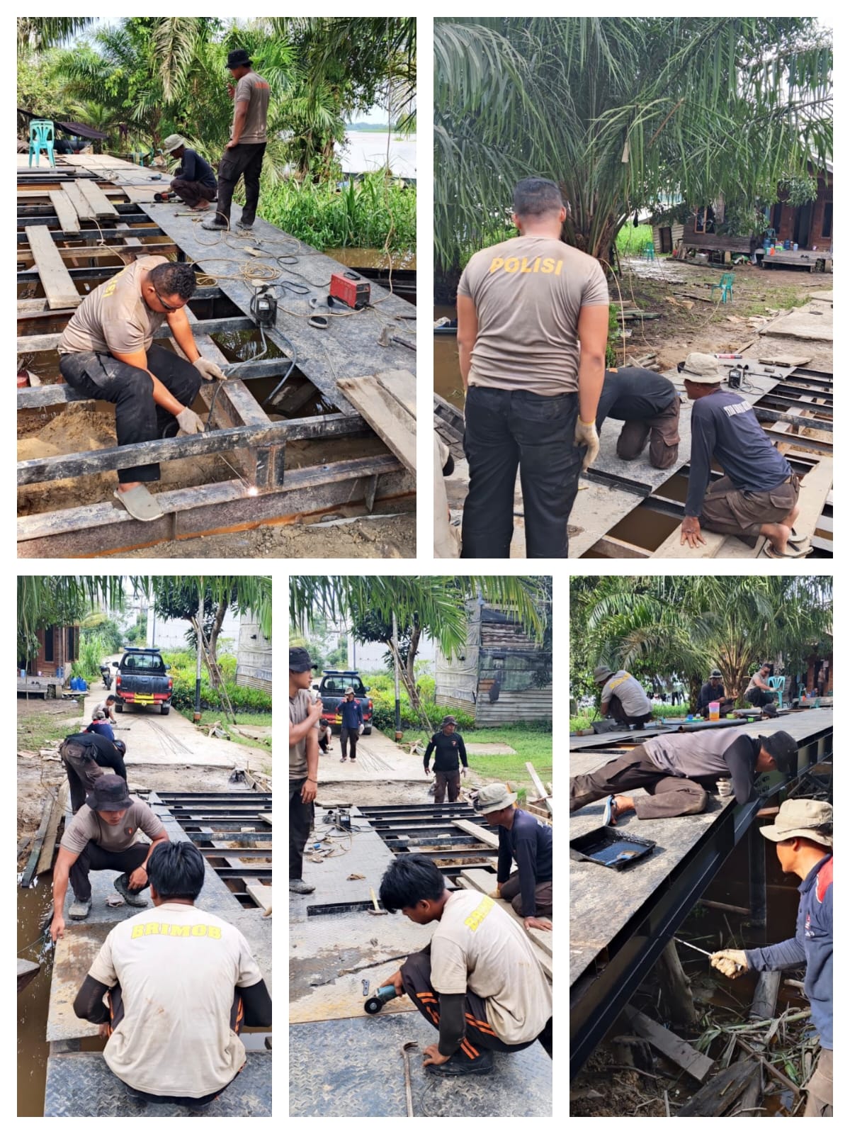 Progres Jembatan Presisi Polri di Desa Ransang Capai 65 Persen, Warga Antusias Gotong Royong Bersama Polisi