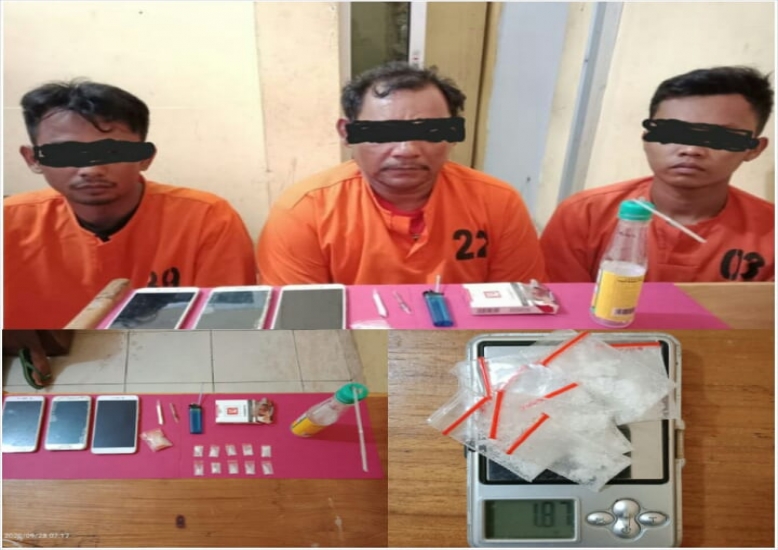 Tiga Pelaku Diduga  Pengedar Narkotika Sabu di Ukui Ditangkap Polisi