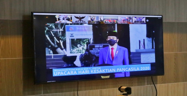  Pemkab Siak, Forkopimda Ikuti Upacara Virtual Hari Kesaktian Pancasila Bersama Presiden Ri
