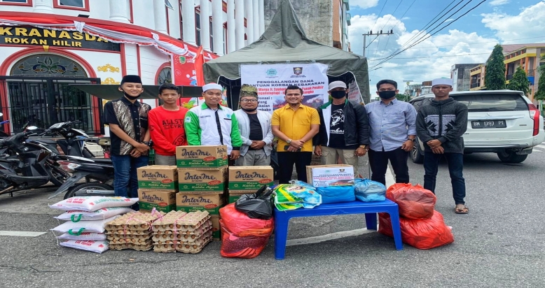 Melalui GMB Rohil, Maliki Salurkan Bantuan Sembako Untuk Korban Kebakaran