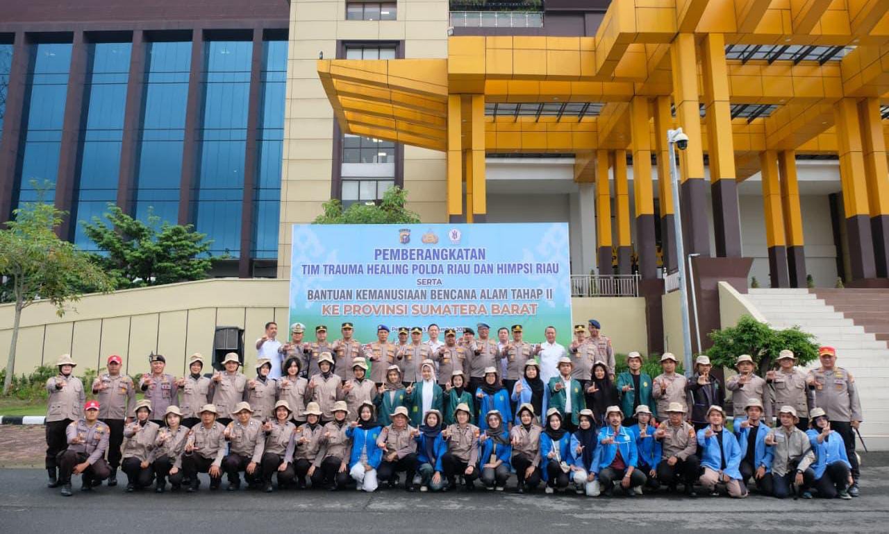 Polda Riau Kirim Tim Trauma Healing dan Bantuan Tahap Kedua ke Agam