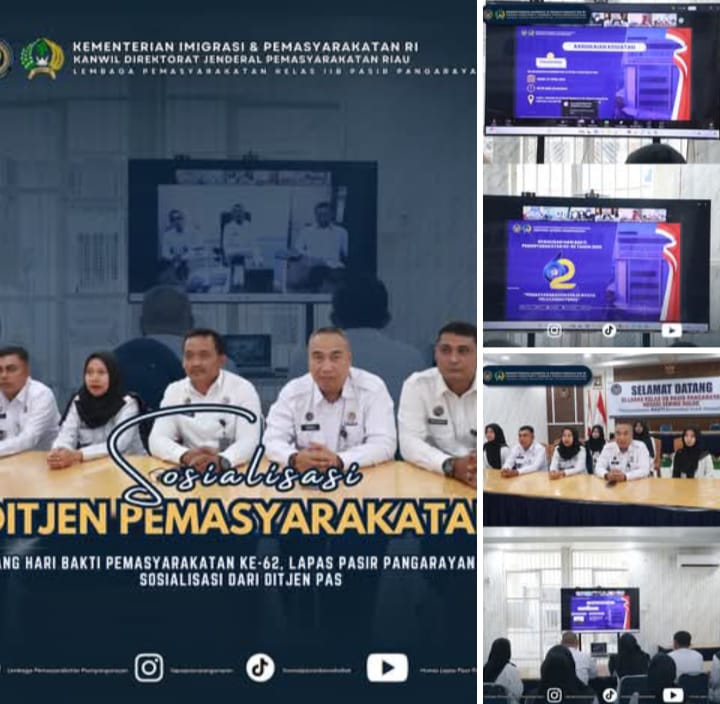 Jelang Hari Bakti Pemasyarakatan ke-62, Lapas Pasir Pangarayan Ikuti Sosialisasi dari Ditjen PAS