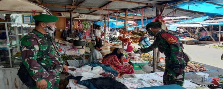 Babinsa Sukaramai Gelar Penegakan Disiplin Prokes, Ini Pesannya