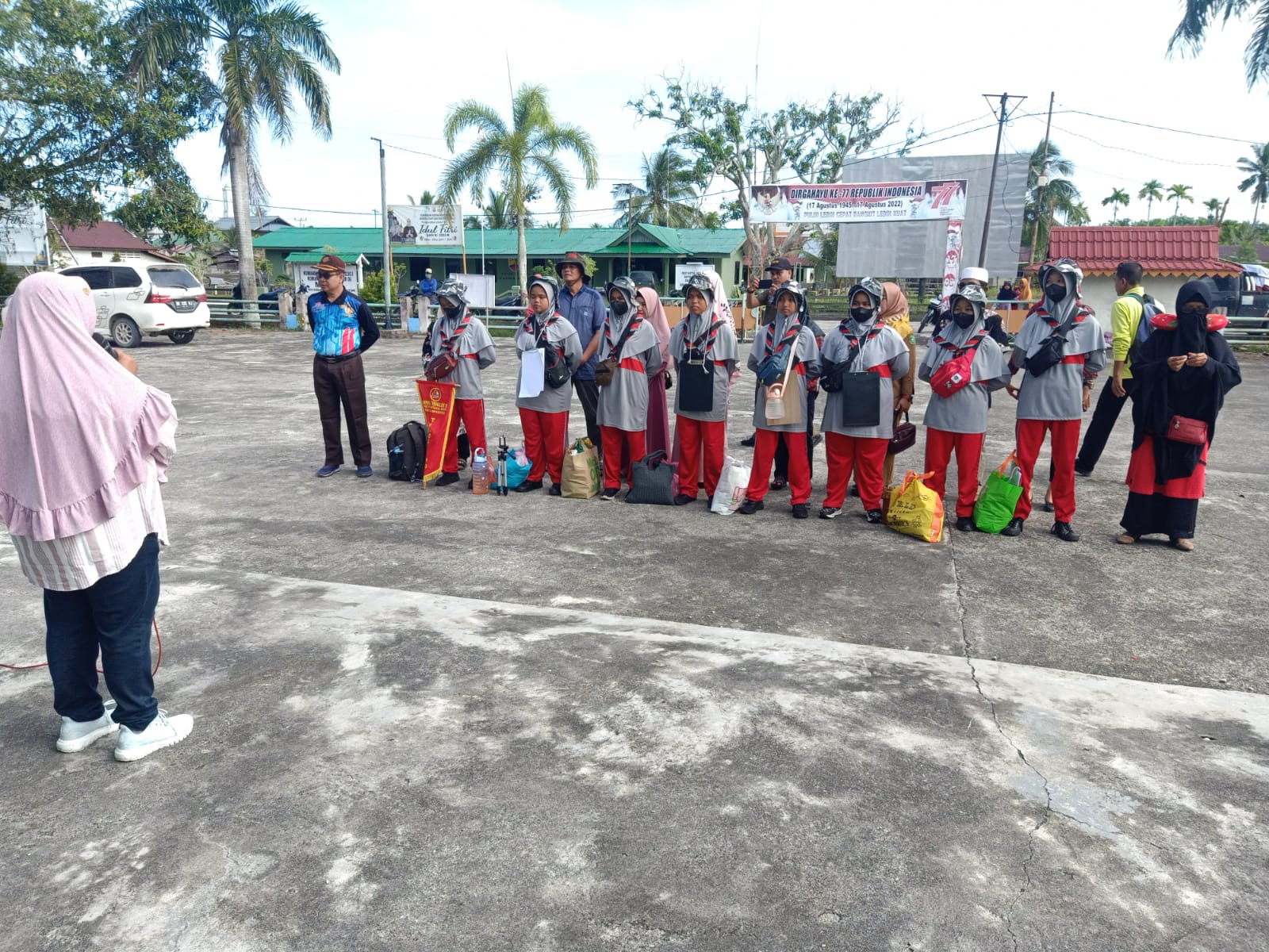 Mewakili Meranti, Sekcam Merbau Lepas Kontingin Kwartir Cabang Gerakan Pramuka Ke Tingkat Provinsi Riau
