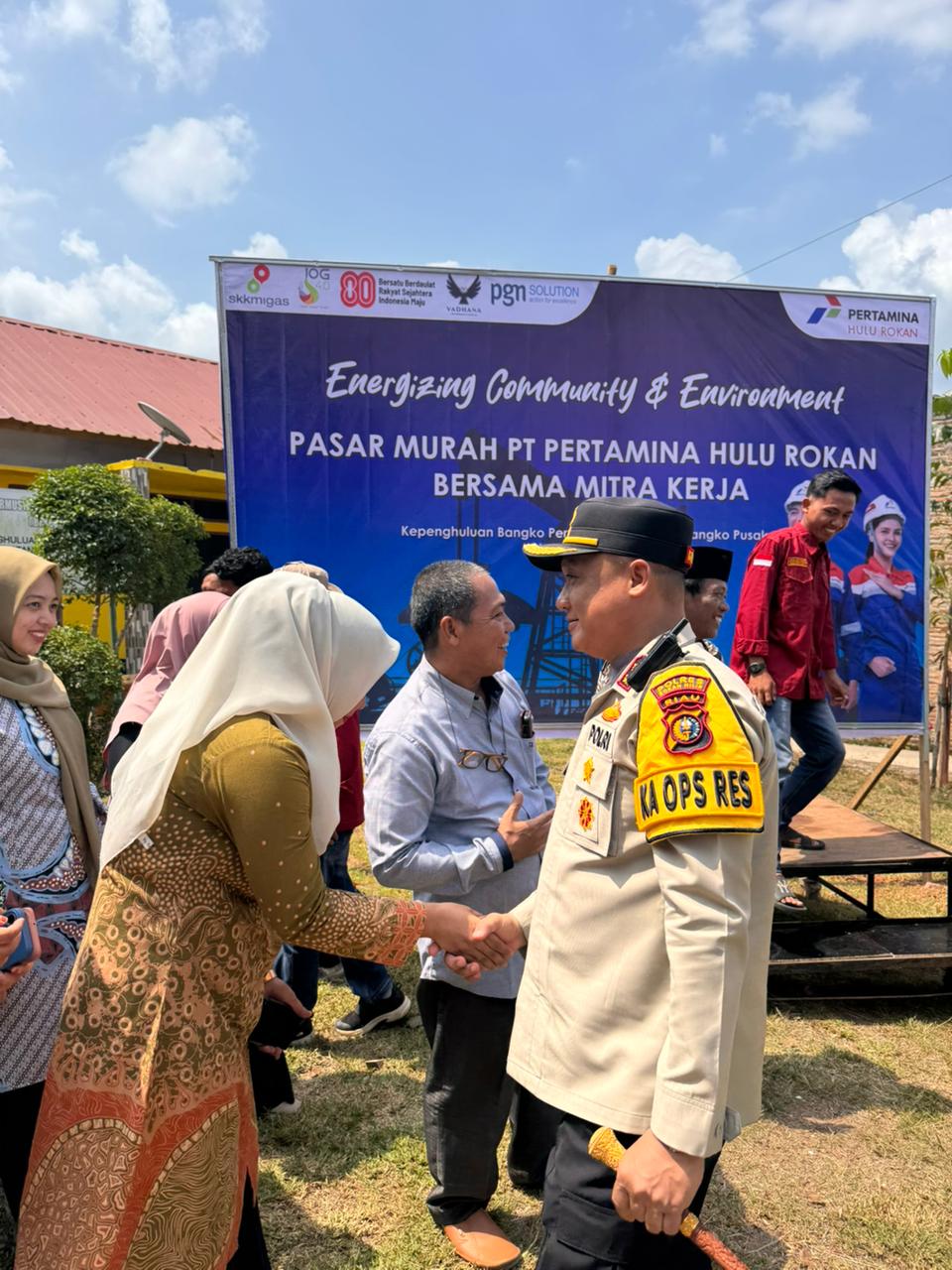 Kapolres Rohil dan Wakil Bupati Hadiri Pasar Murah Ramadhan Pertamina Hulu Rokan di Bangko Permata