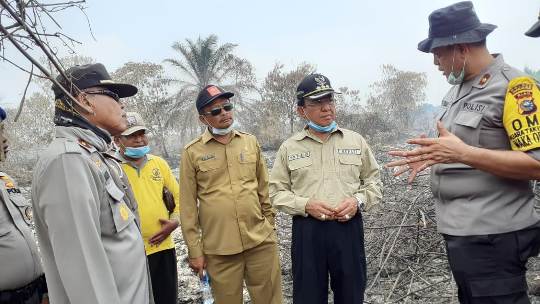 Intensitas Meningkat, Bupati Inhil Terjun Langsung Tinjau Lokasi Karhutla di Kempas