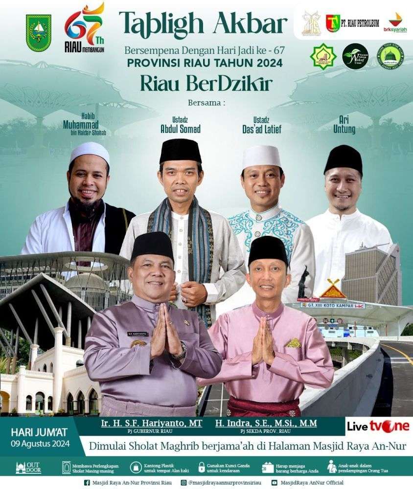 Hadirkan Tiga Penceramah, Penprov Riau Gelar Tabliq Akbar
