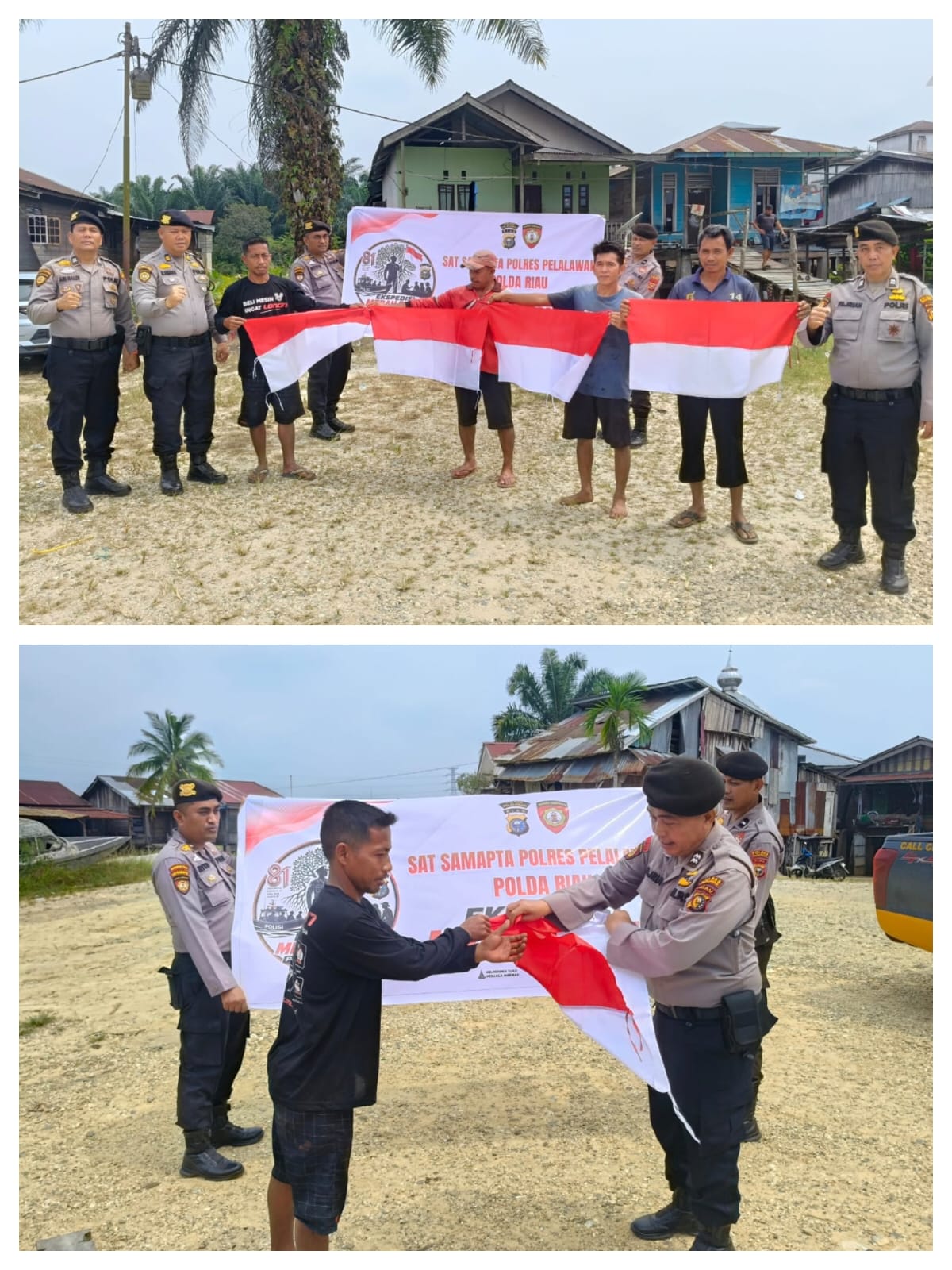 Ekspedisi Merah Putih Polres Pelalawan Perkuat Nasionalisme Warga Jelang HUT RI ke-81