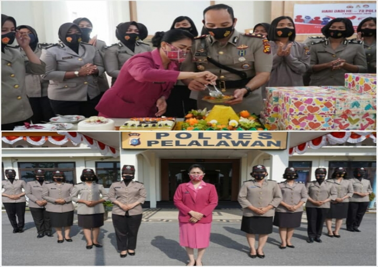 Hut Polwan Ke 72 Polres Pelalawan Tetap Khidmat Walau Situasi COVID-19