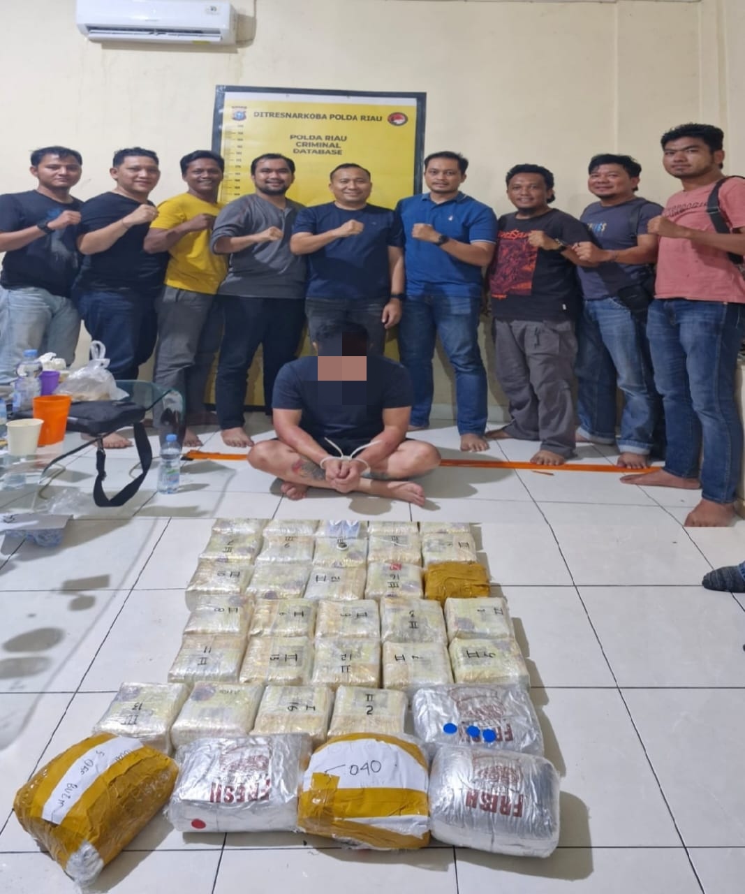 Polsek Bangko Berhasil Amankan 45 Kilogram Shabu dan 30.000 Butir Ekstasi Ditepian Muara Sungai Rokan