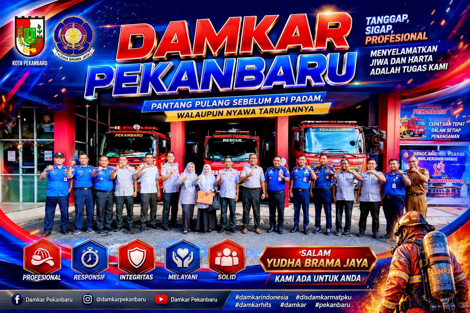 BPBDPK Riau dan Damkar Pekanbaru Kolaborasi Dukung Kinerja Antisipasi Terjadi Kebakaran