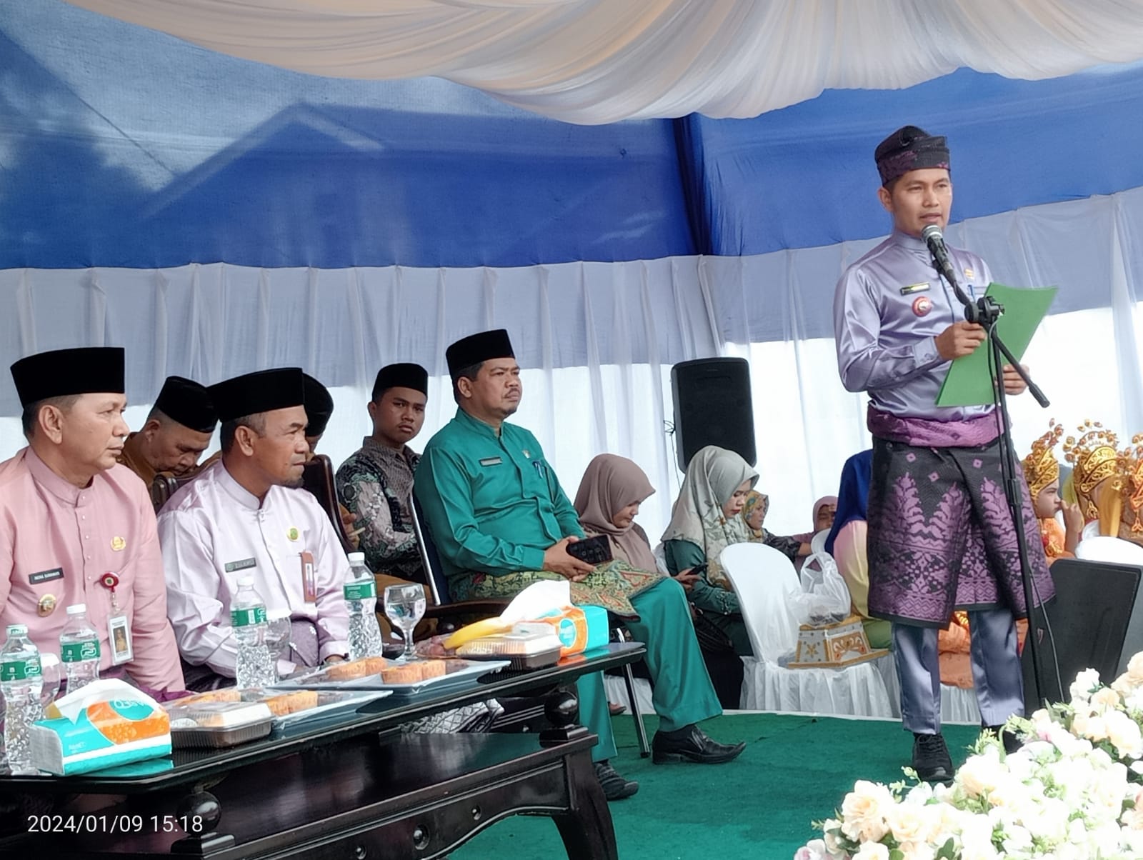 Wabup Rohul lepas Pawai  Takruf MTQ Tingkat Kecamatan Rambah  yang ke- XXIV