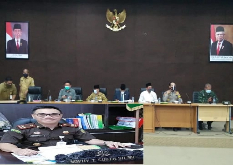 Rapat Forkopimda Satgas COVID-19 Kajari : Mewanti Wanti Transfaransi Anggaran 63 M