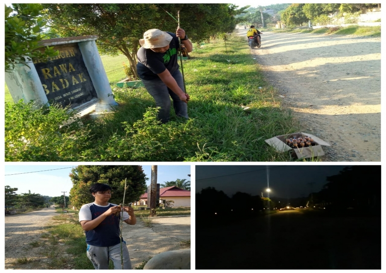 Tim Pengabdian Unri Melakukan Pemasangan Obor dalam Rangka Menyambut Idul Adha