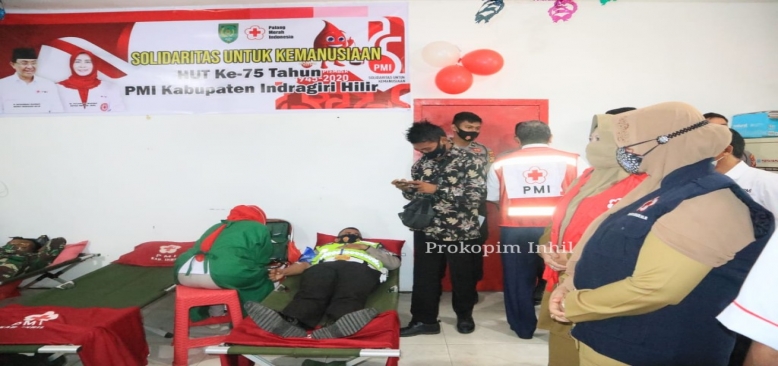 HUT Ke-75, Ketua PMI Inhil Hj.Zulaikhah Wardan Berharap Masyarakat Ikuti Protokoler Kesehatan