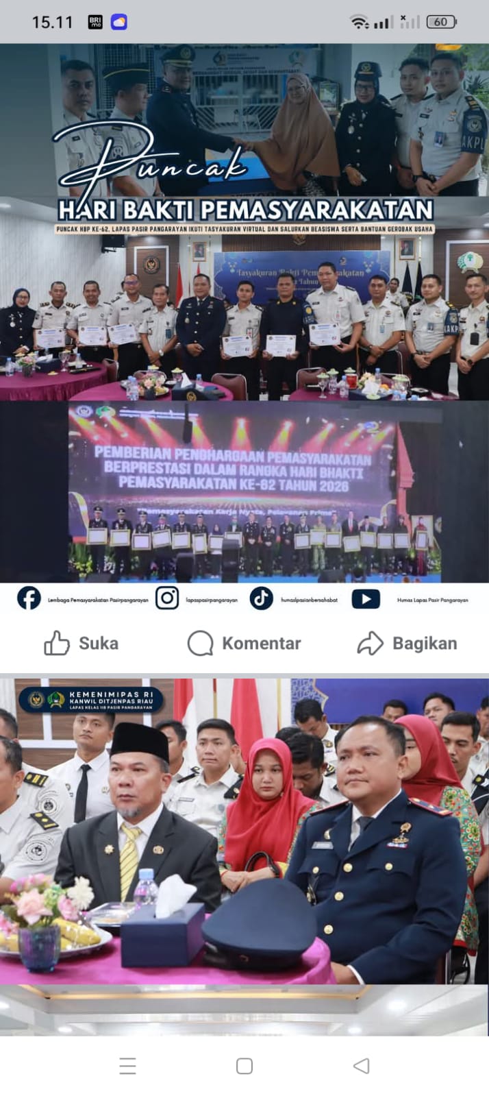 Lapas Pasir Pangarayan Ikuti Tasyakuran Virtual