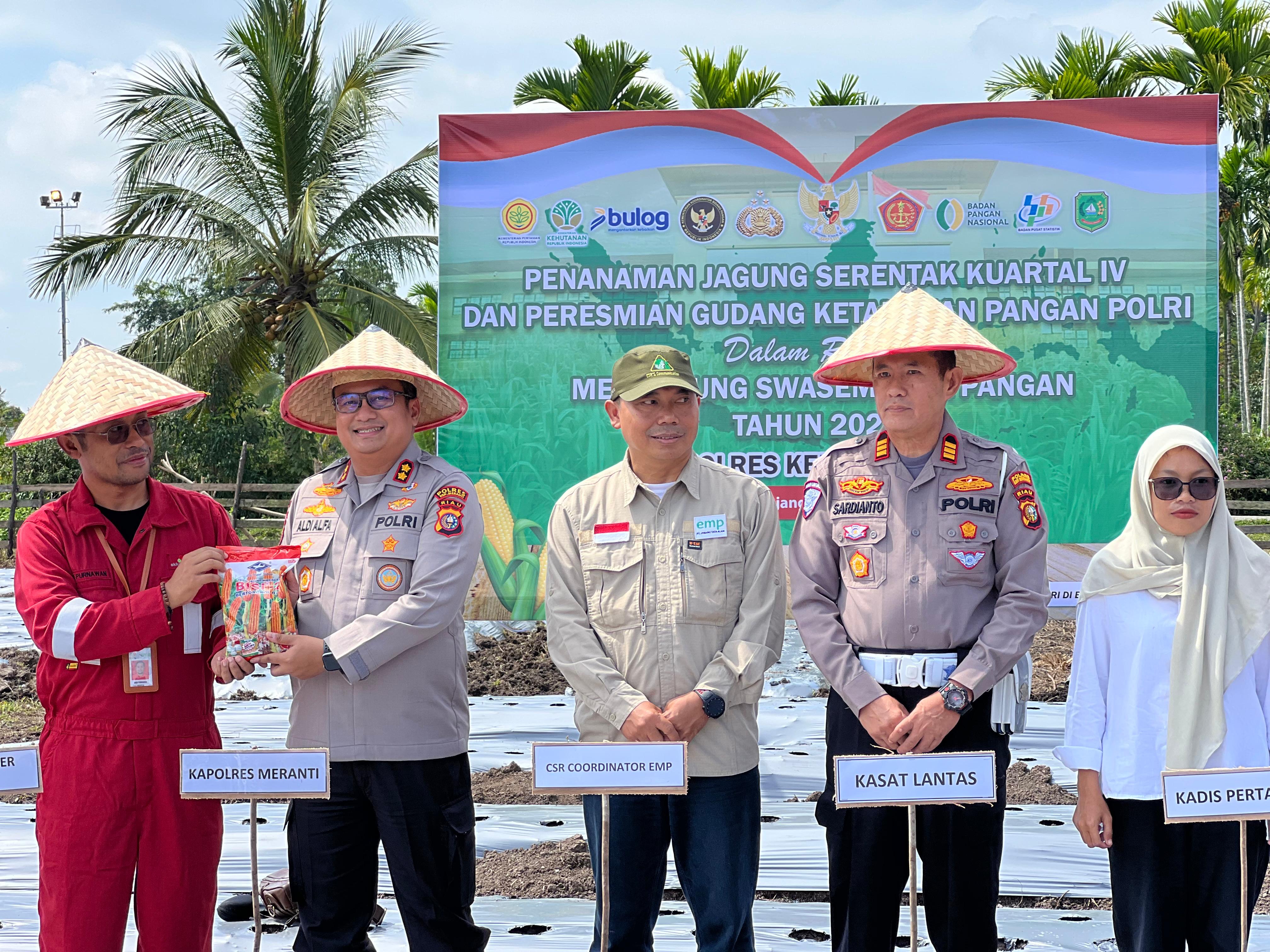 Dukung Program Swasembada Pangan, PT. ITA Kolaborasi Polres Meranti Lakukan Penanaman Jagung Serentak