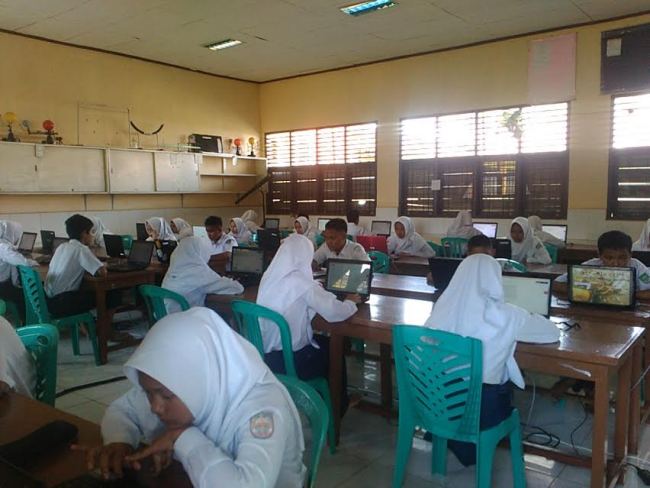 SMPN 1 Rambah Laksanakan UNBK dengan 201 Peserta UN Berjalan Sukses