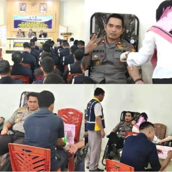  Polres Pelalawan Donor Darah Meriahkan HUT Satpam Ke 39