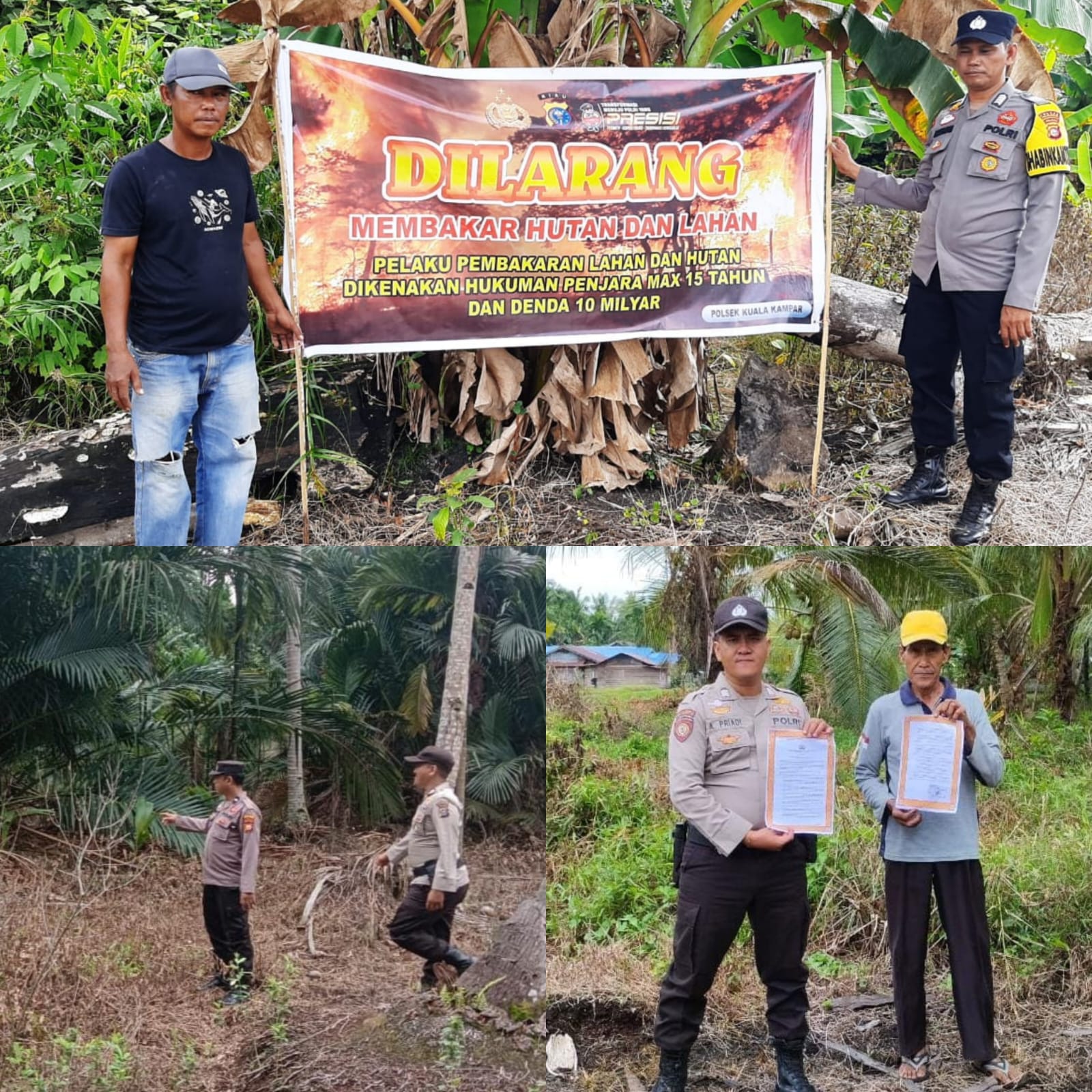 Polsek Kuala Kampar Gencarkan Patroli Karhutla & Larangan Membakar