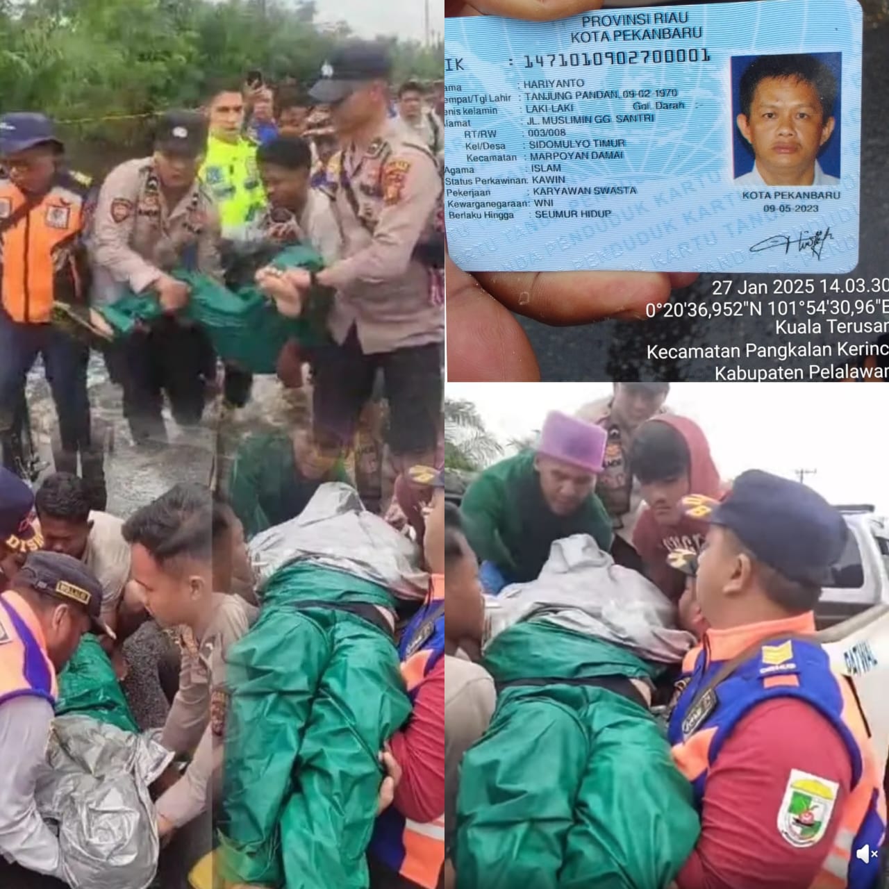 Pengendara Motor Tewas di Jalintim Pelalawan, Diduga Kelelahan Melintasi Banjir