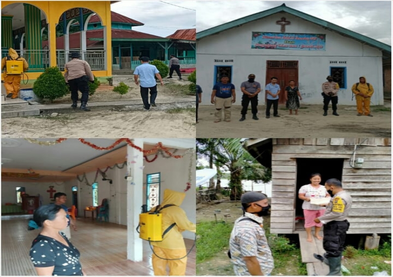 Polsubsektor Pelalawan Bhakti Sosial dan Serahkan Bantuan Hari Bhayangkara