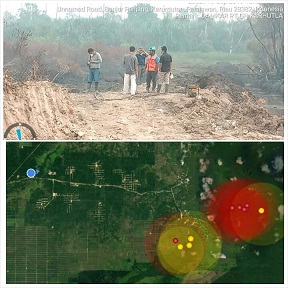 Tim Bareskrim Polri Melakukan Pengecekan Lokasi Karlahut di Kecamatan Kerumutan 