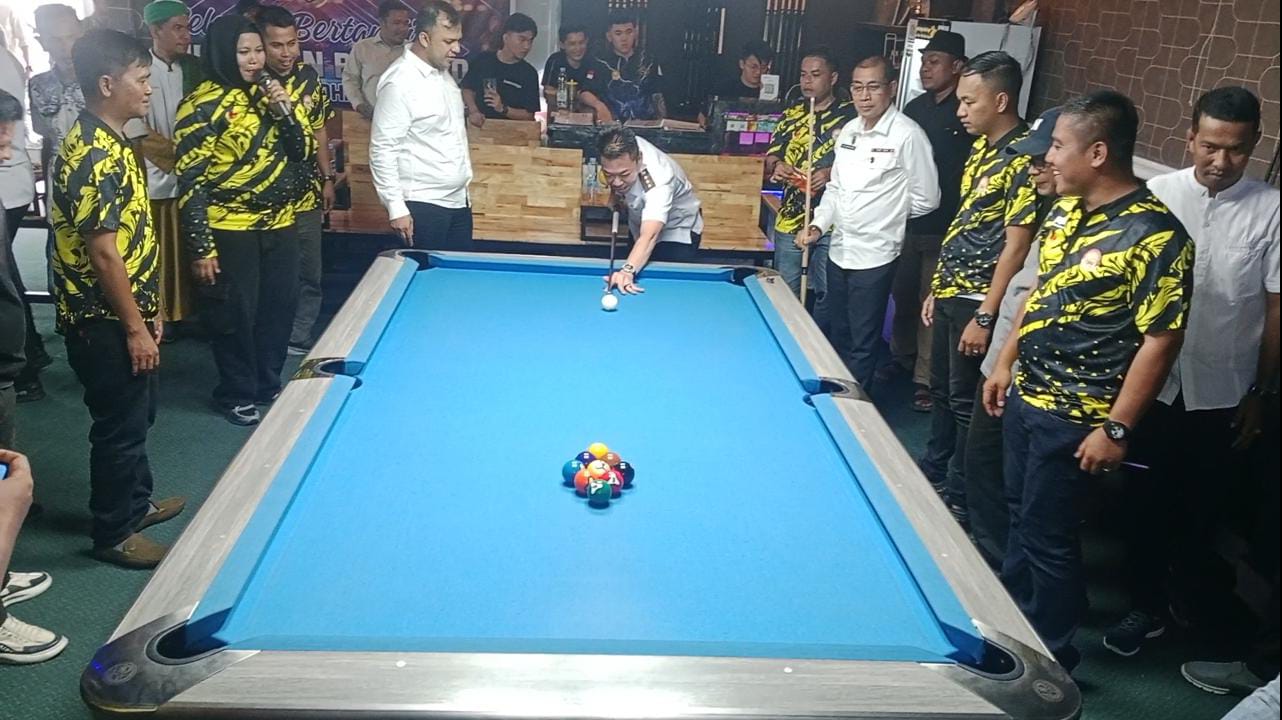 Persiapan Porprop 2026, Bupati Rohil Buka Turnamen Billiard