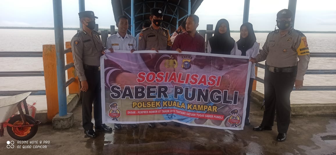 Polsek Kuala Kampar Kembali Sosialisasi  Satgas Saber Pungli  di Pelabuhan