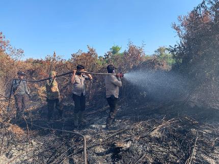 Polres Bengkalis Lansung Lakukan Penyidikan Karlahut di Desa Pedekik 