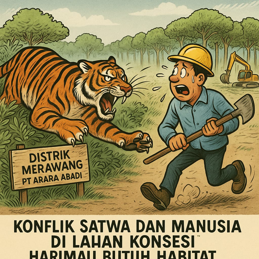 Serangan Harimau Sumatera Terhadap Pekerja Teluk Meranti Pelalawan