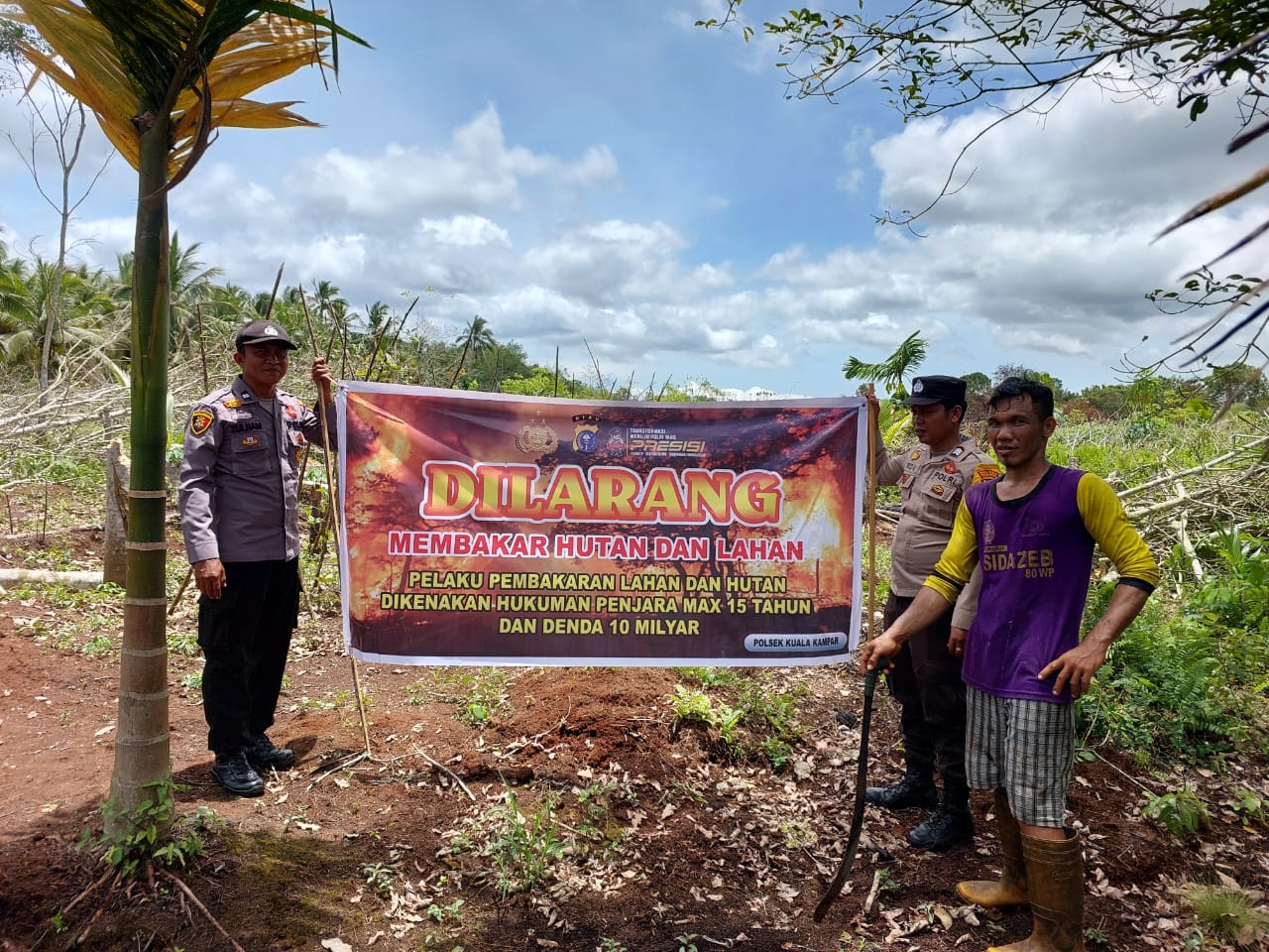 Cegah Karhutla, Polsek Kuala Kampar  Patroli dan Sosialisasi Larangan Membakar