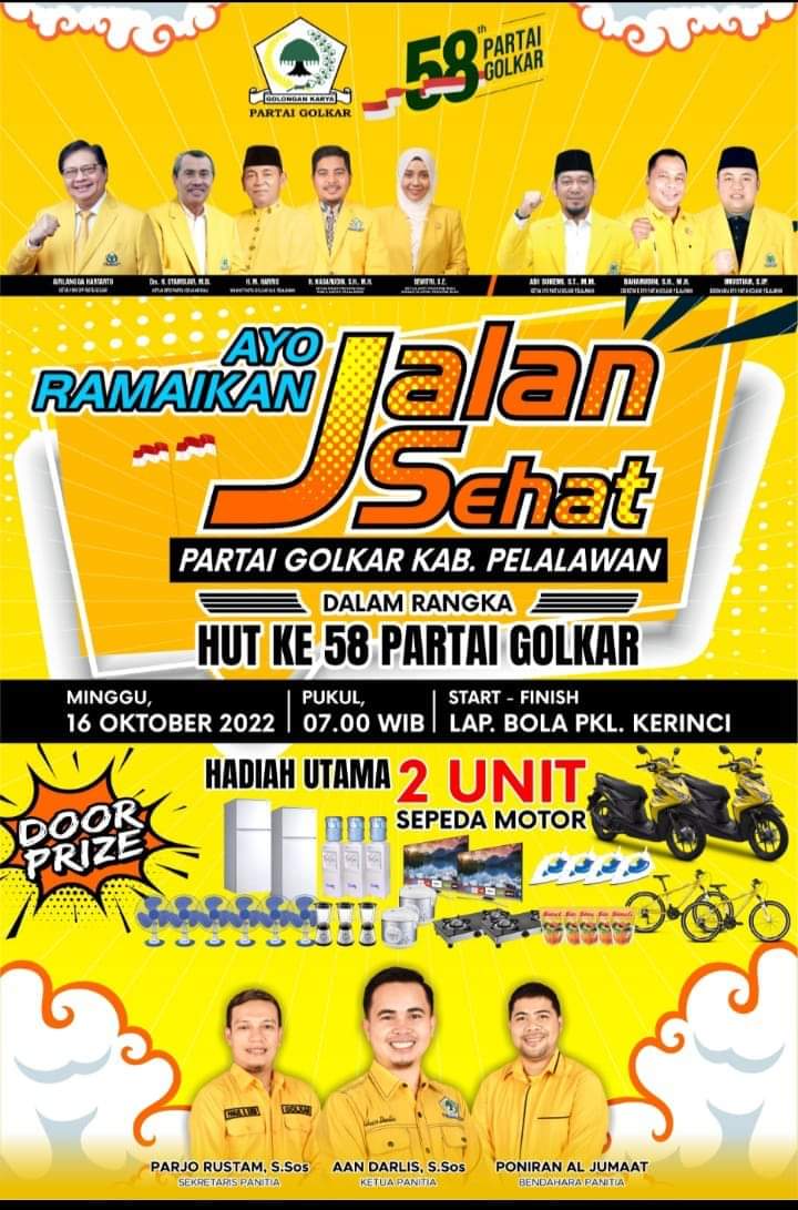 Golkar Pelalawan Gelar Jalan Sehat Bertabur Hadiah