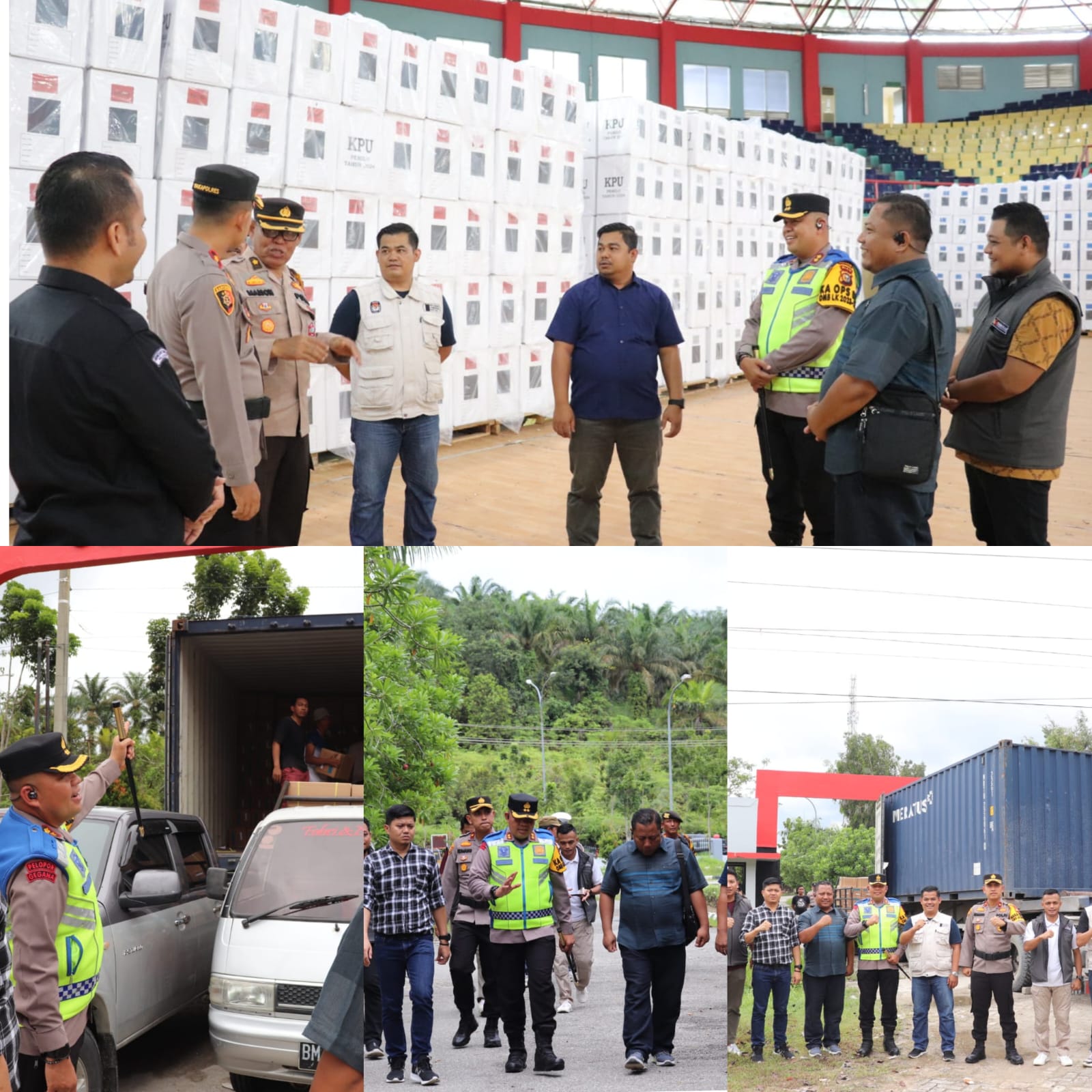 Kapolres Pelalawan Tinjau Gudang Logistik Pemilu Kabupaten Pelalawan.