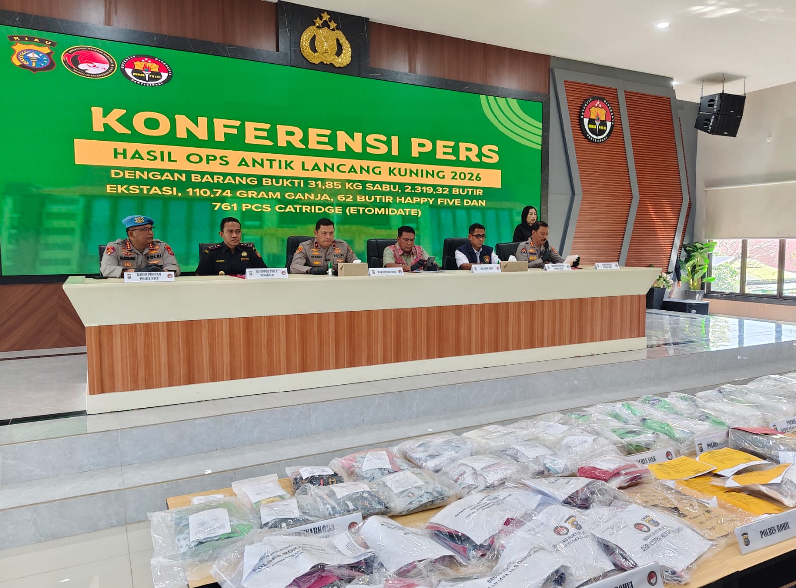 Operasi Antik Lancang Kuning 2026 Guncang Jaringan Narkoba, Polda Riau Amankan 557 Tersangka dan Sita Puluhan Kilogram Sabu