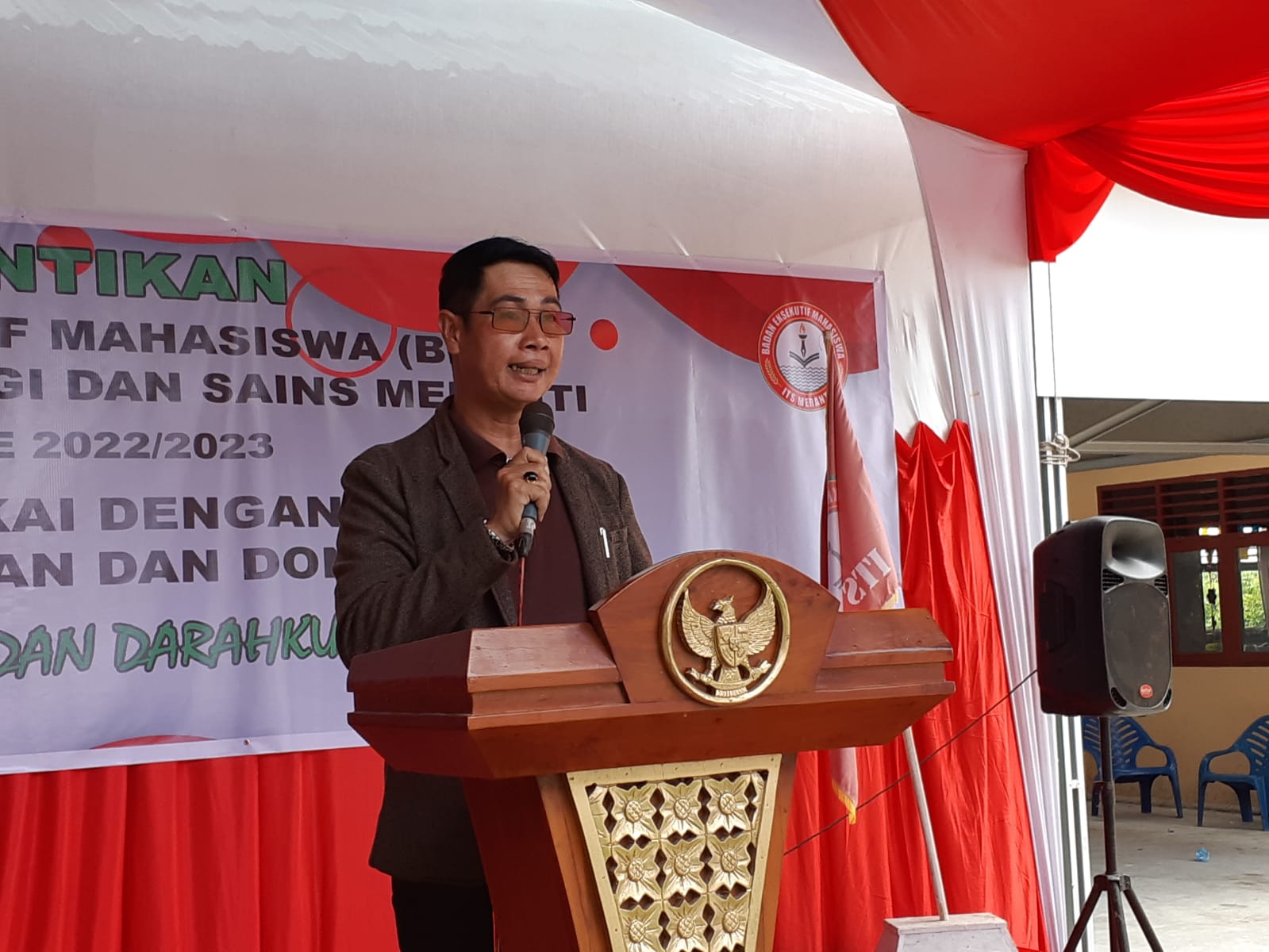 Hadiri Pengukuhan BEM ITS Meranti, Asisten III Ajak Bersinergi dan Berkolaborasi dengan Pemda